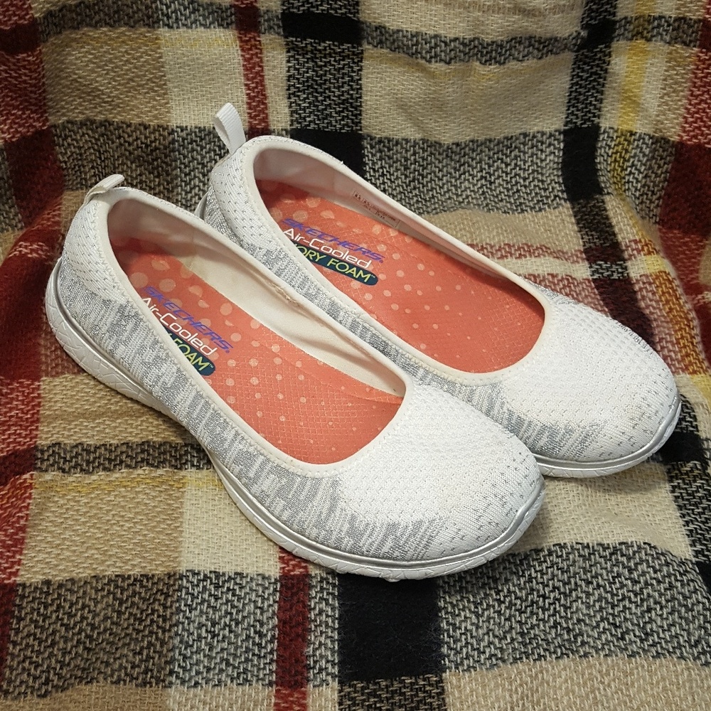 Sketchers Microburst Ballet Flats White 8.5